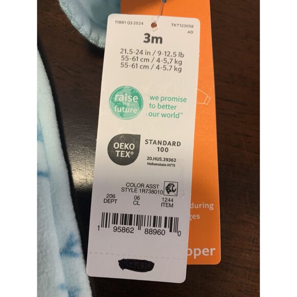 NWT Carters & Old Navy Baby Footed Onesies 3M Cozy Fall Winter - Picture 5 of 6